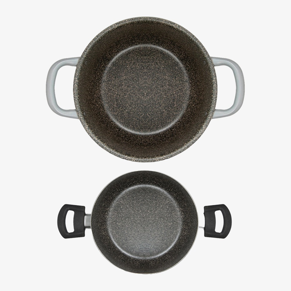 Set mit 2 Töpfen mit Antihaftbeschichtung aus Aluminium – Foto 1