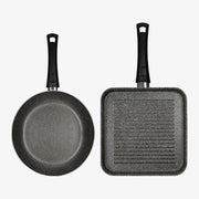 2-teiliges Set: Pfanne und Grillpfanne mit Antihaftbeschichtung aus Aluminium – Foto 1
