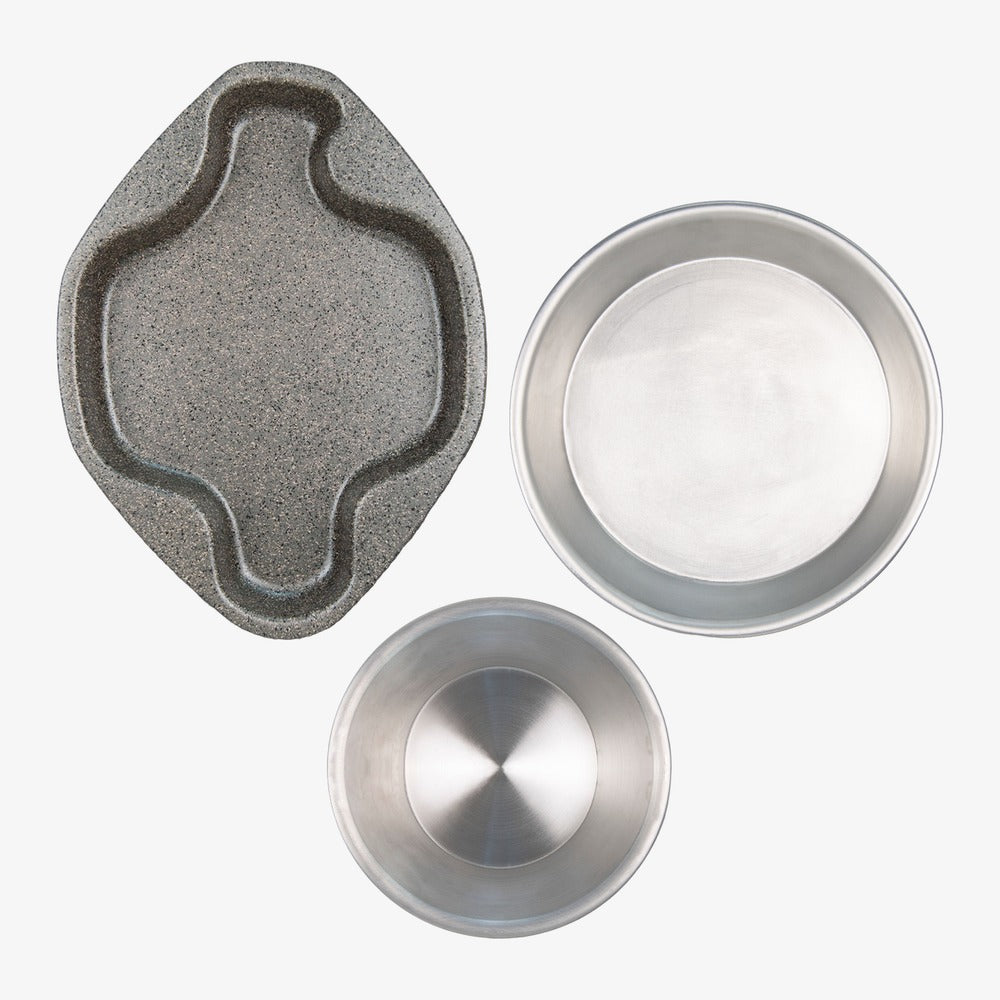 Easter set, 3 pieces: colomba tin, pastiera pan and Easter cake tin in aluminium – photo 1