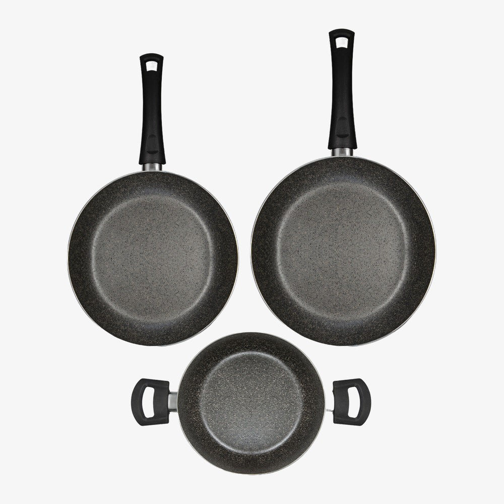 Lunch set, 3 pieces: frying pan, sauté pan and saucepan, non-stick aluminium – photo 1