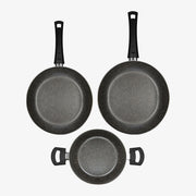 Lunch set, 3 pieces: frying pan, sauté pan and saucepan, non-stick aluminium – photo 1