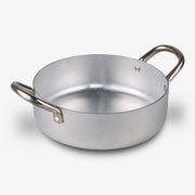 Tegame in alluminio bianco con due manici in ferro piccola misura made in italy_1