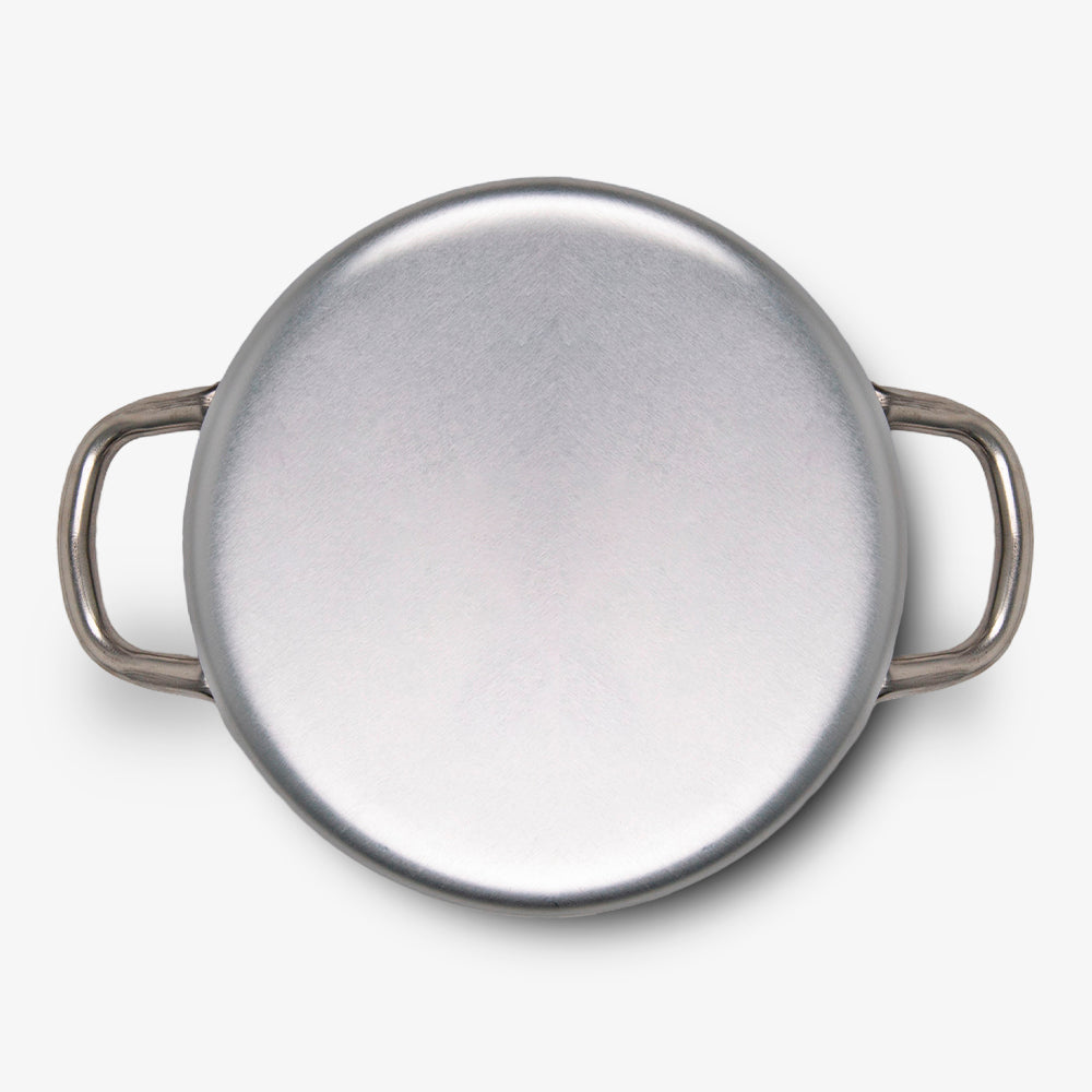 Tegame in alluminio bianco con due manici in ferro piccola misura made in italy_4 - 4