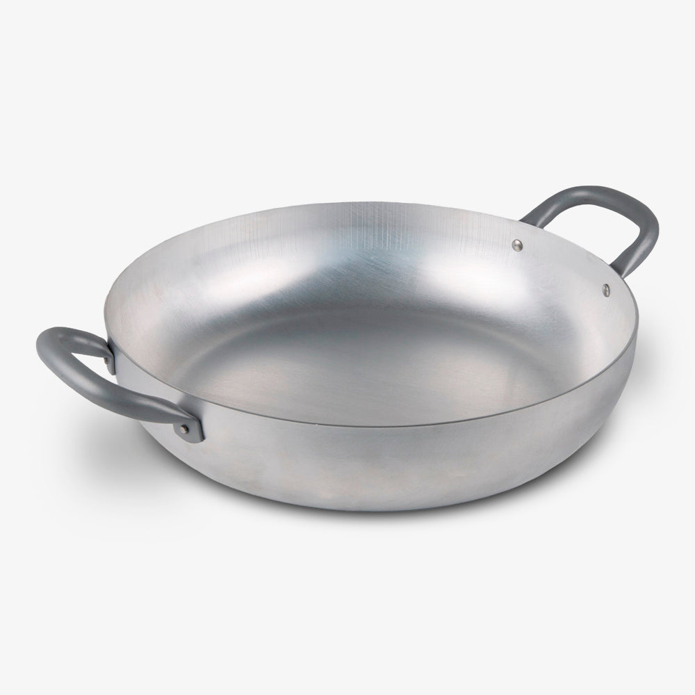 Tegame in alluminio bianco con manico in ferro capiente horeca casalinga made in italy_1