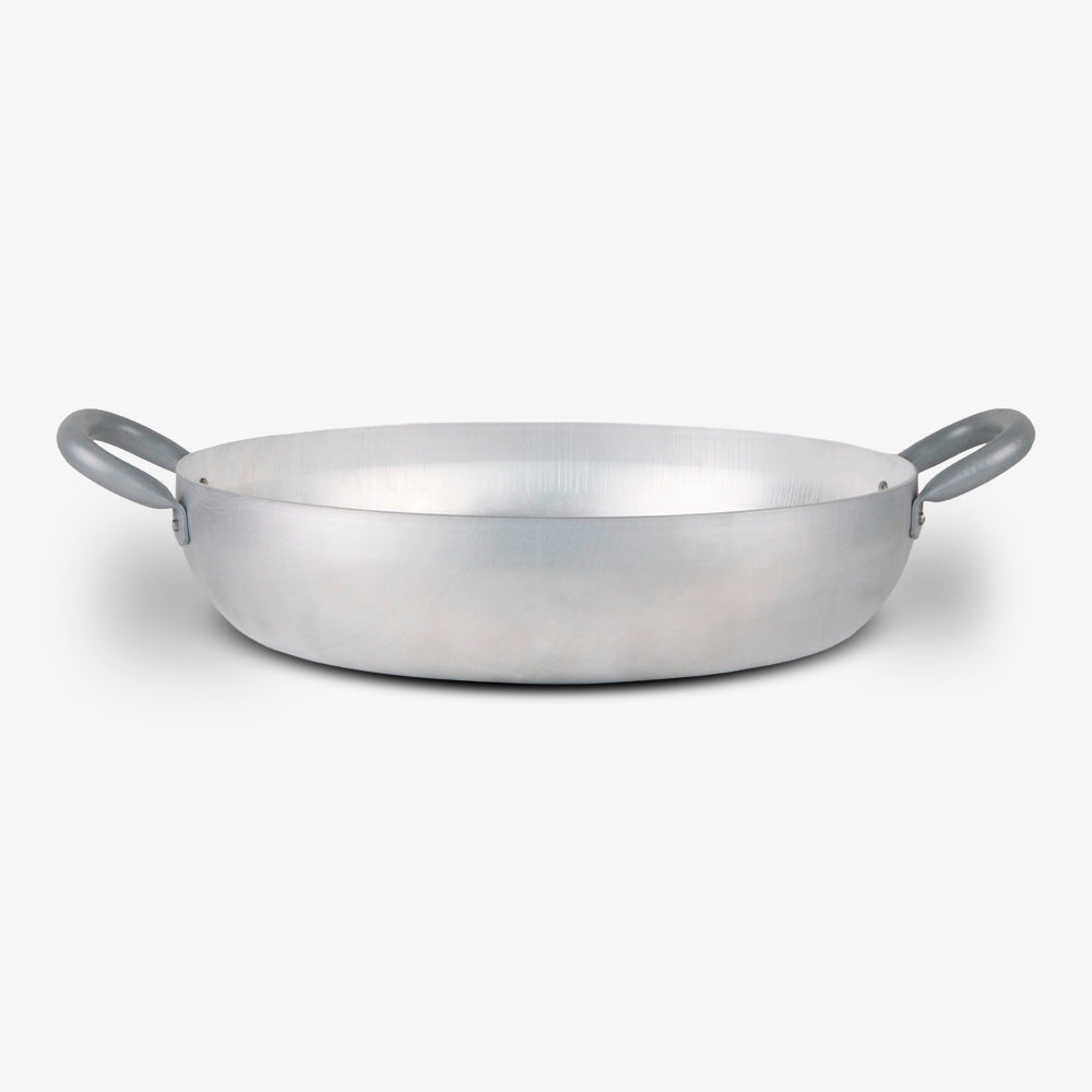 Tegame in alluminio bianco con manico in ferro capiente horeca casalinga made in italy_2