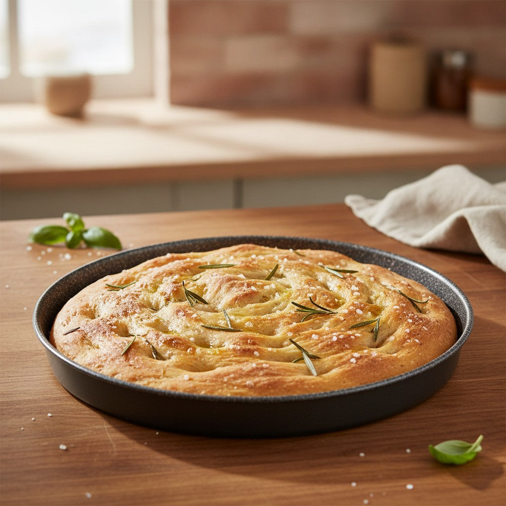 Tortiera Focaccia grande antiaderente alluminio 7 strati PFOA free antigraffio made in italy - 5