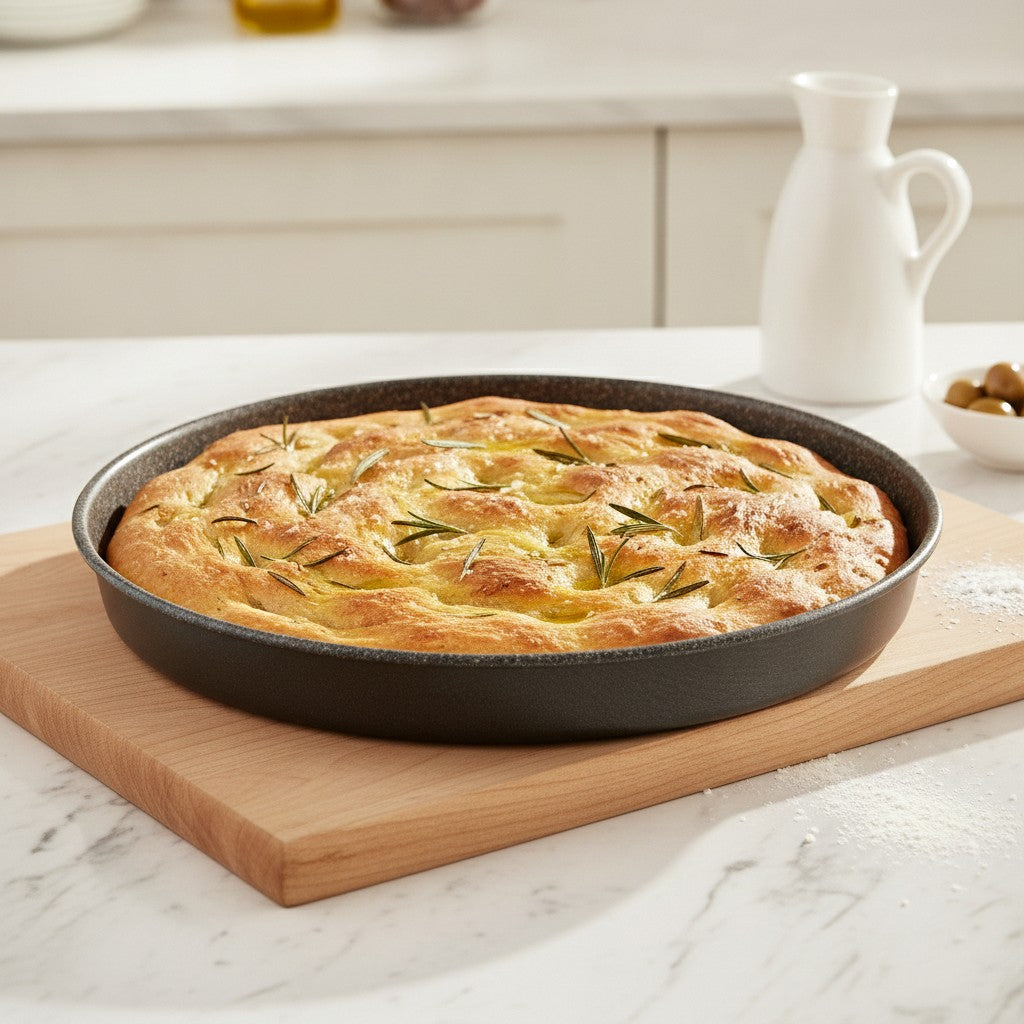 Tortiera Focaccia piccola antiaderente alluminio 7 strati PFOA free antigraffio made in italy_8 - 8