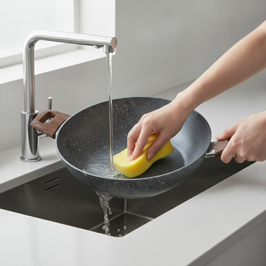 Wok ad induzione con alto spessore resistente con due manici_7 - 7