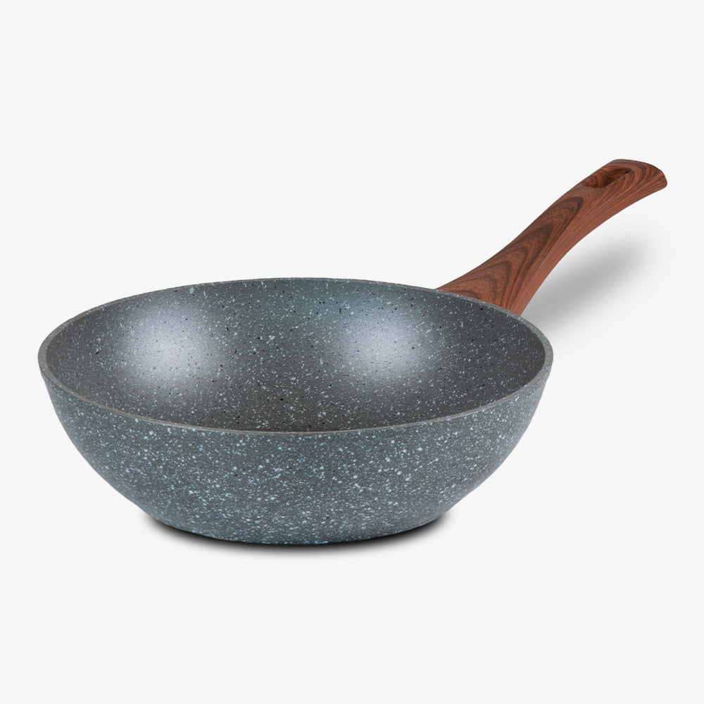 Wok ad induzione con alto spessore resistente con un manico