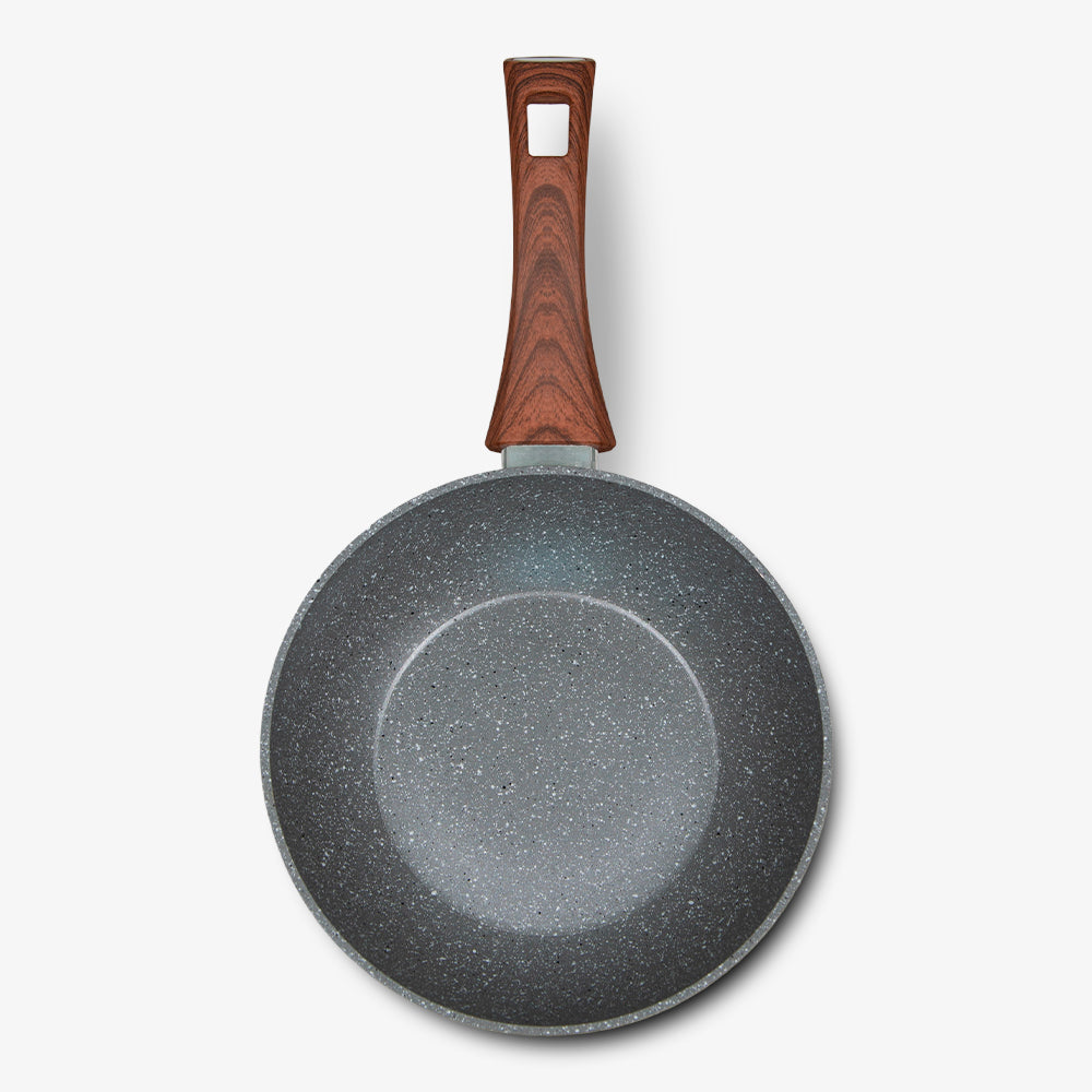 Wok ad induzione con alto spessore resistente con un manico