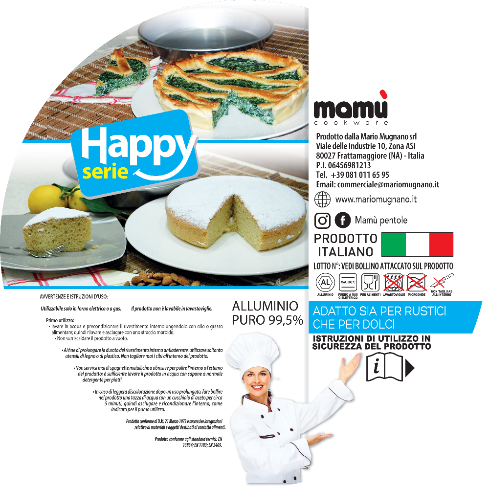 Tortiera Conica in alluminio bianco durevole made in italy_2 - 6