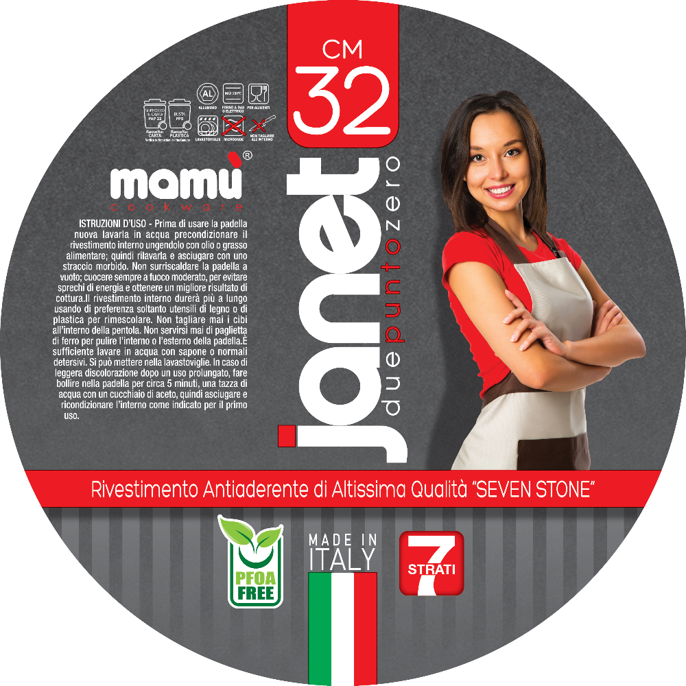 Casseruola con due manici in ferro antiaderente maneggevole alluminio PFOA free antigraffio pratica cottura veloce made in italy_2 - 6