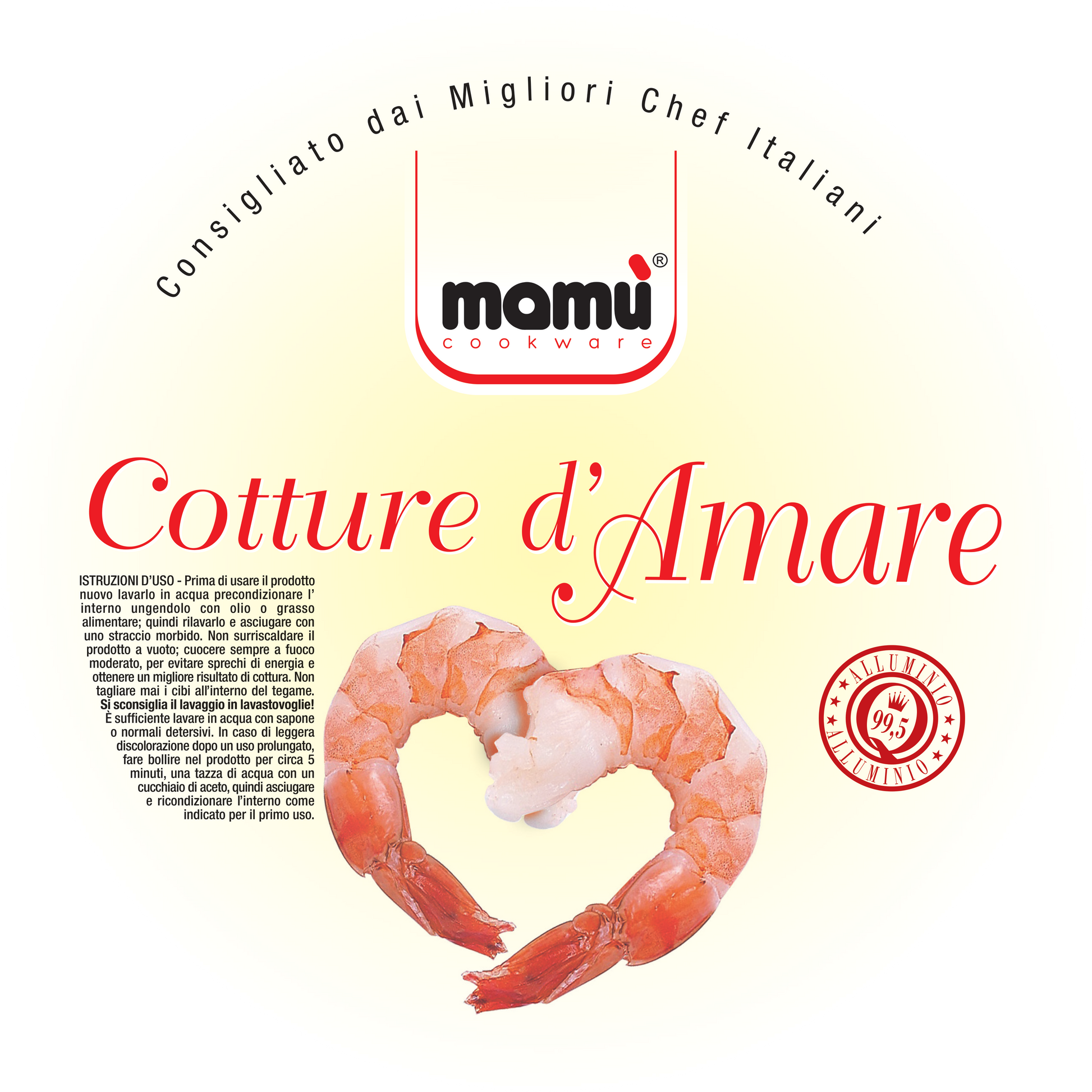 White aluminum sauté pan with large iron handle for home use, making you feel like a chef, made in Italy.