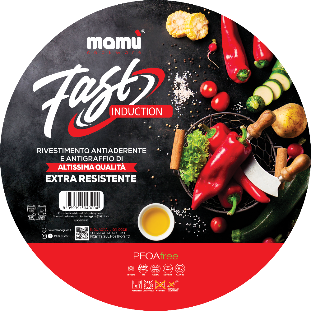 Saucepan with an extra-resistant thick induction handle