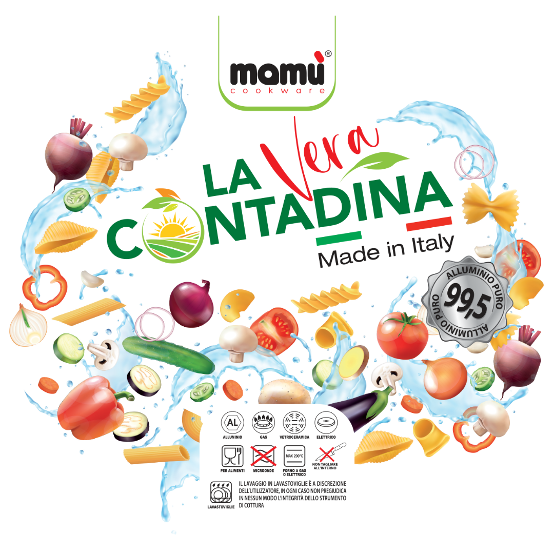 Mamù Caldaia in alluminio bianco con manico in ferro made in italy_18 - 18