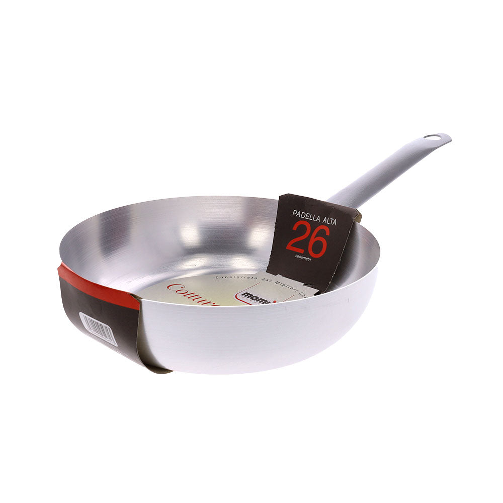 White aluminum sauté pan with large iron handle for home use, making you feel like a chef, made in Italy. - 9