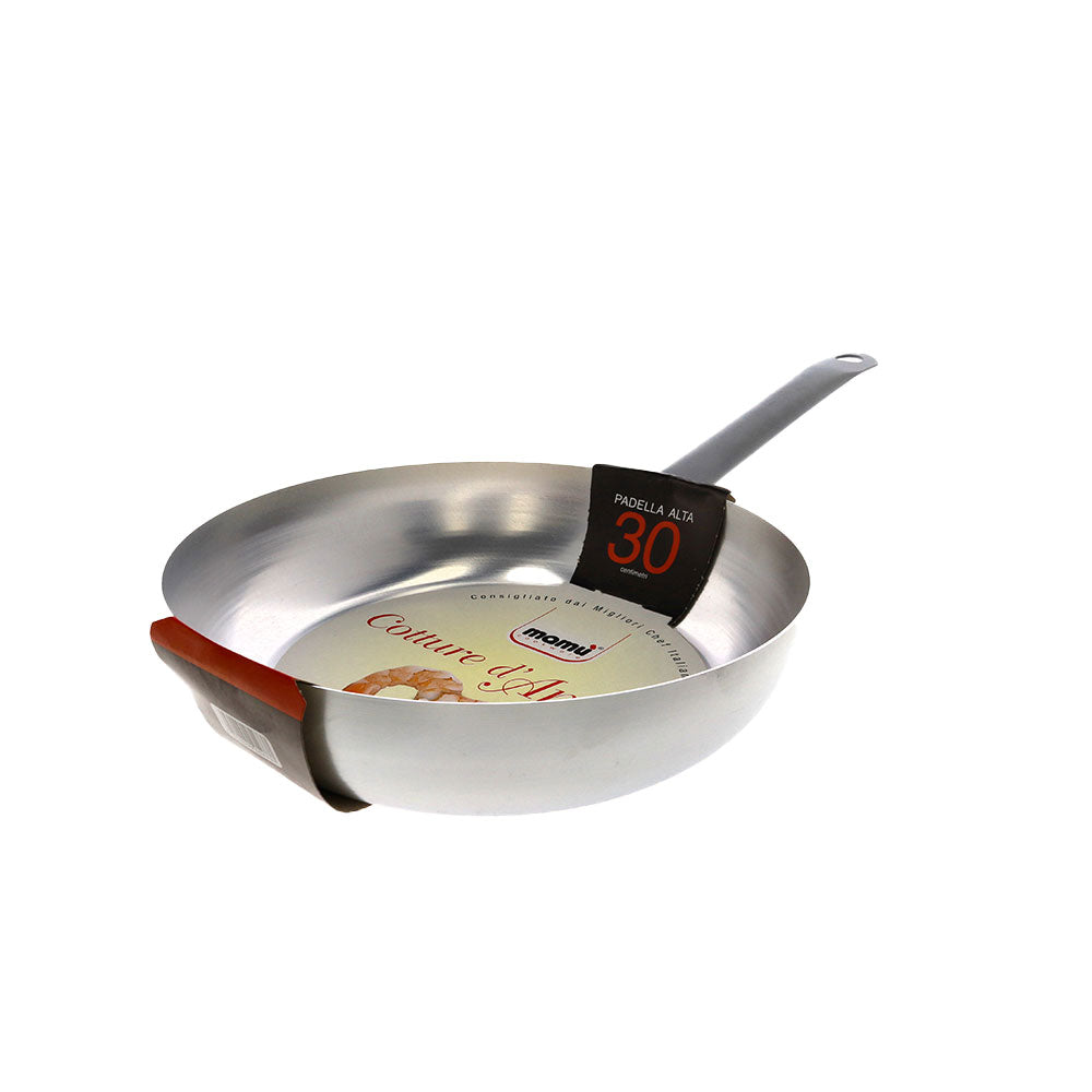 White aluminum sauté pan with large iron handle for home use, making you feel like a chef, made in Italy. - 10