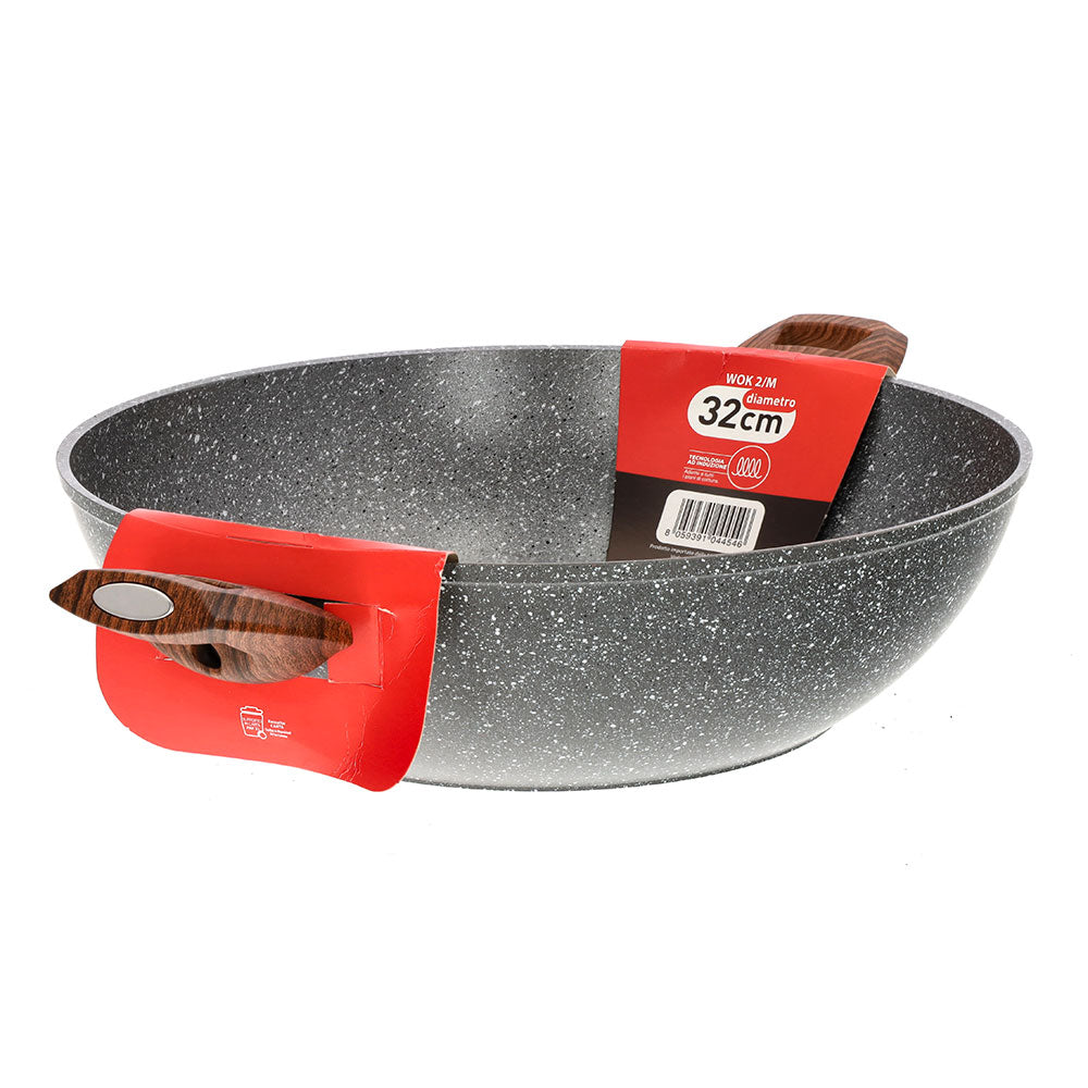 Besonders widerstandsfähiger, dickwandiger Induktionswok mit zwei Griffen - 8