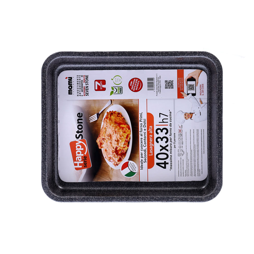 teglia rettangolare antiaderente alluminio 7 strati pfoa free antigraffio made in italy happy stone_2 - 4