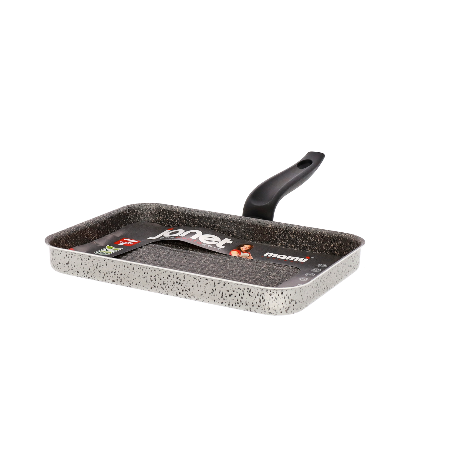 Bistecchiera Rettangolare forma allungata antiaderente maneggevole alluminio PFOA free antigraffio pratica cottura veloce made in italy