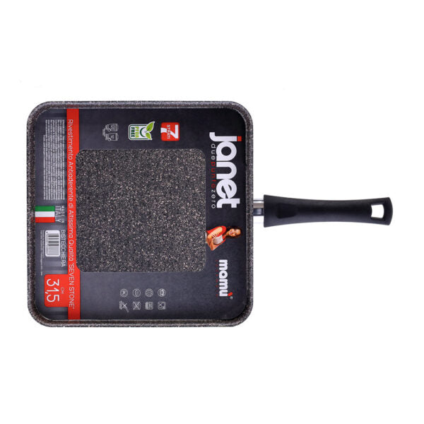 Quadra Grillpfanne, antihaftbeschichtet, handlich, PFOA-frei, kratzfestes Aluminium, praktisch, schnelles Garen, hergestellt in Italien - 6