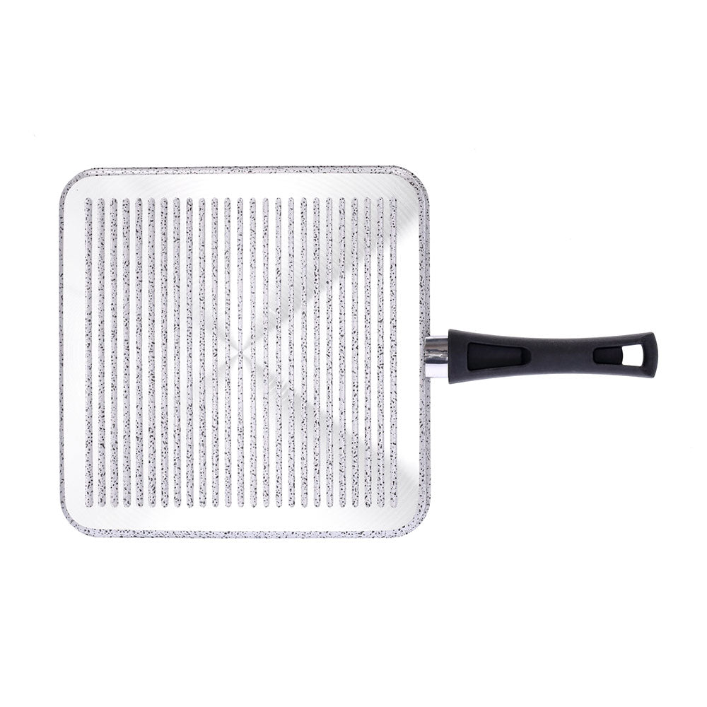 Quadra Grillpfanne, antihaftbeschichtet, handlich, PFOA-frei, kratzfestes Aluminium, praktisch, schnelles Garen, hergestellt in Italien