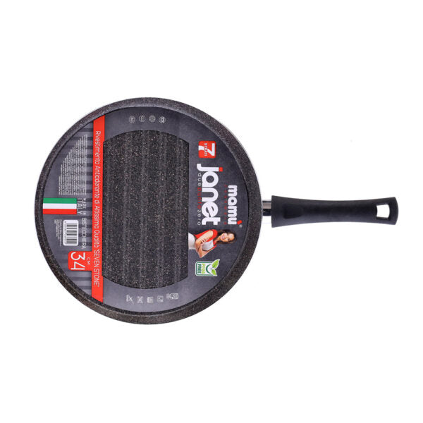 Round non-stick grill pan, easy to handle, PFOA-free, scratch-resistant aluminum, practical, fast cooking, made in Italy - 8