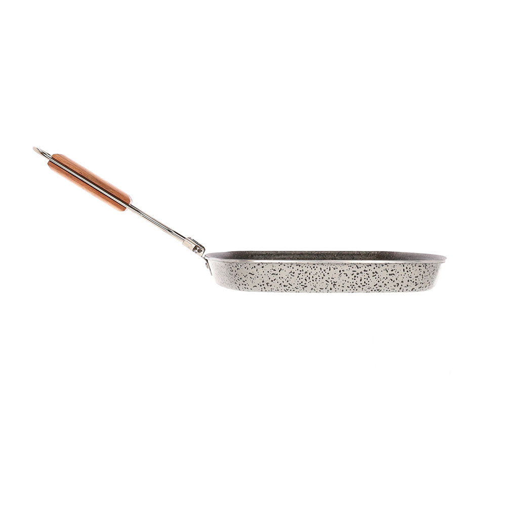 Bistecchiera Rettangolare dimensione generosa antiaderente maneggevole alluminio PFOA free antigraffio pratica cottura veloce made in italy