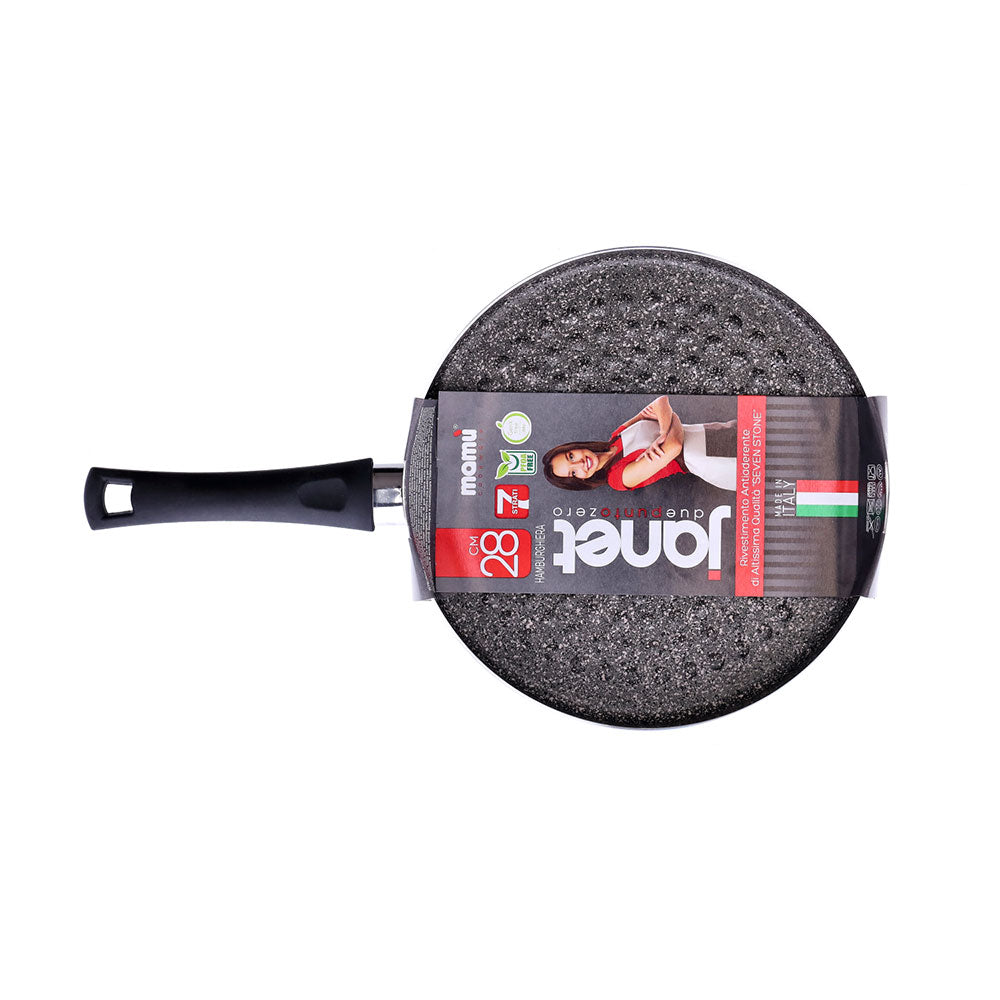 Non-stick hamburger pan, easy to handle, PFOA-free aluminum, scratch-resistant, practical, quick cooking, made in Italy