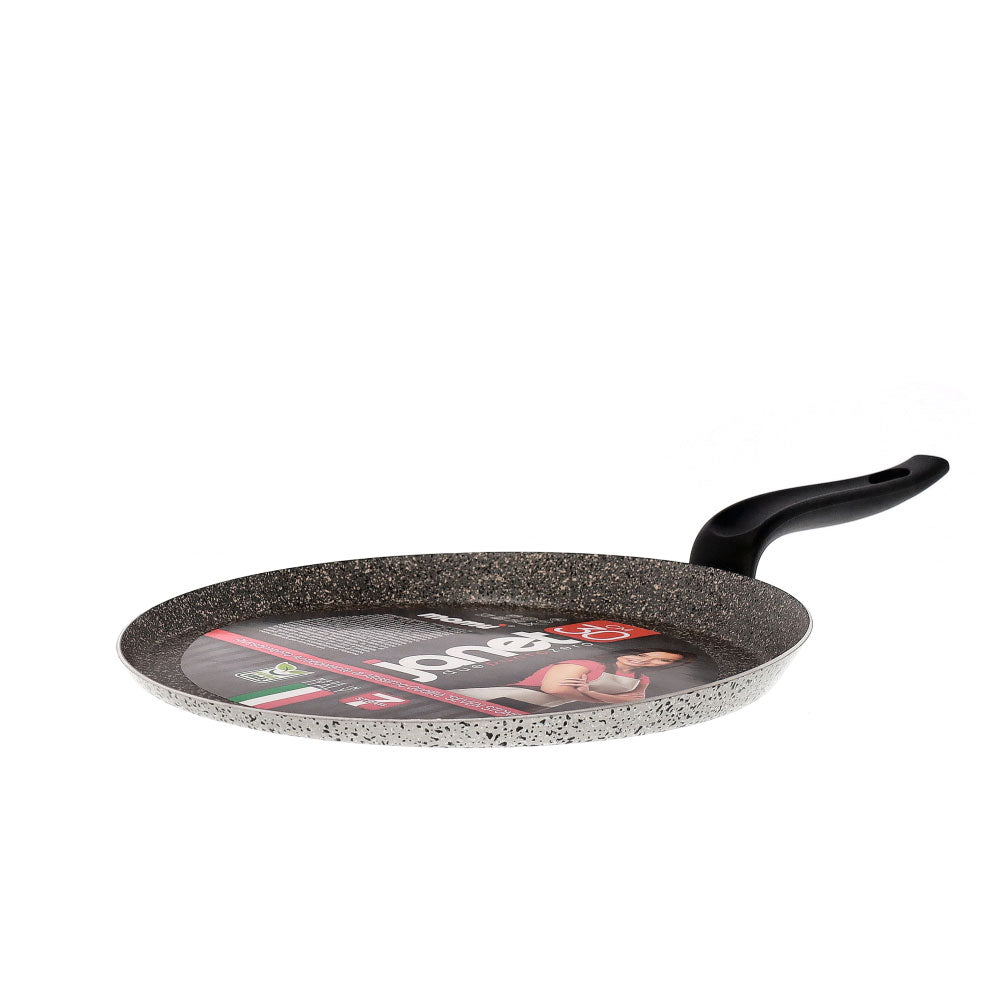 Easy to handle, non-stick, scratch-resistant, PFOA-free aluminum plate, practical, fast cooking, made in Italy