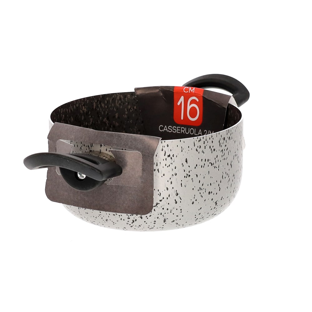 Casserole with two handles, non-stick, easy to handle, PFOA-free, scratch-resistant aluminum, practical, fast cooking, made in Italy