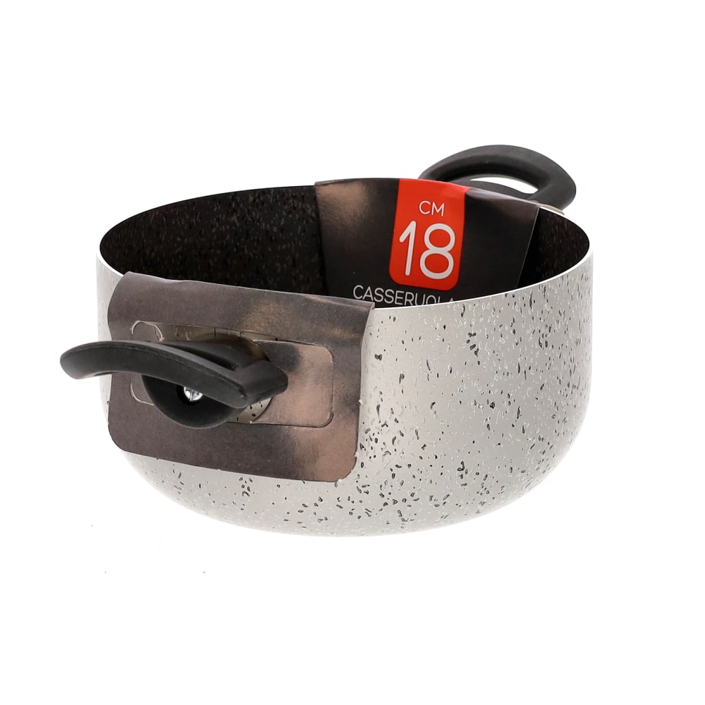 Casserole with two handles, non-stick, easy to handle, PFOA-free, scratch-resistant aluminum, practical, fast cooking, made in Italy