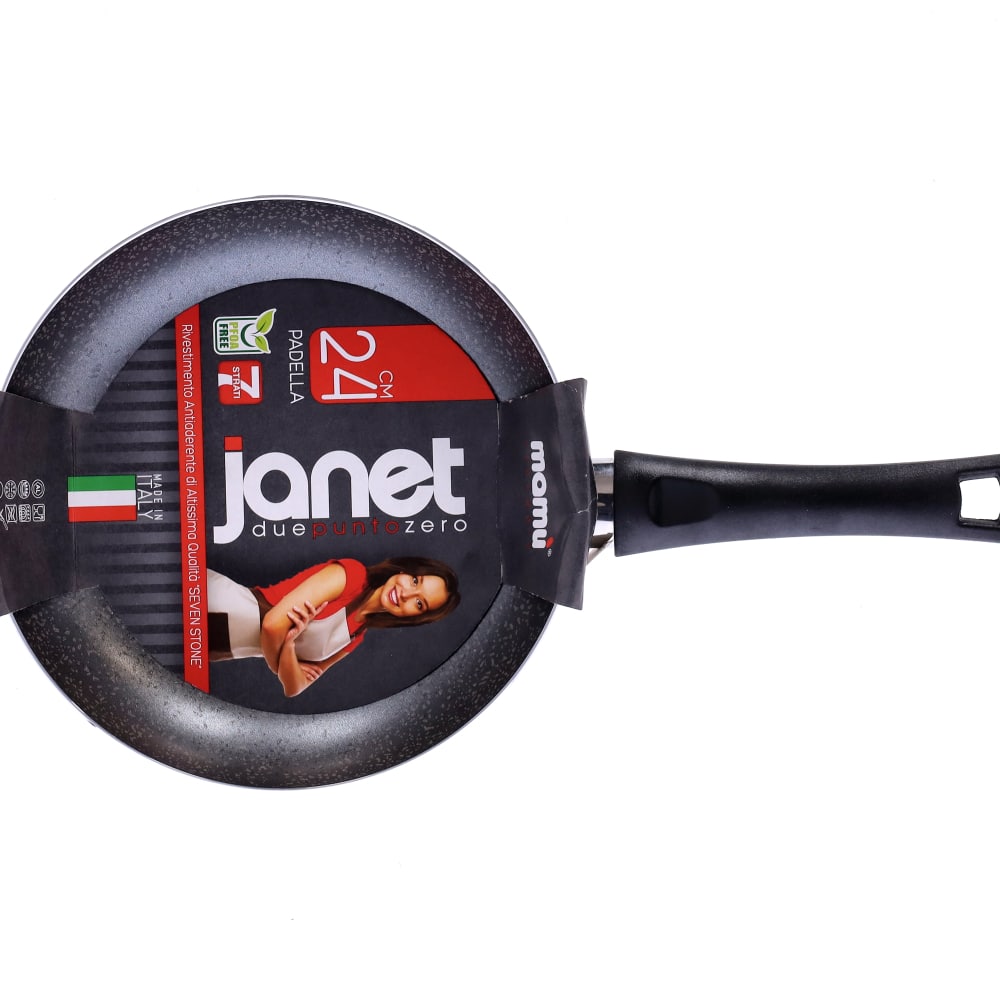 Leicht zu handhabende, kratzfeste, PFOA-freie Aluminium-Antihaftpfanne für schnelles Kochen, hergestellt in Italien.