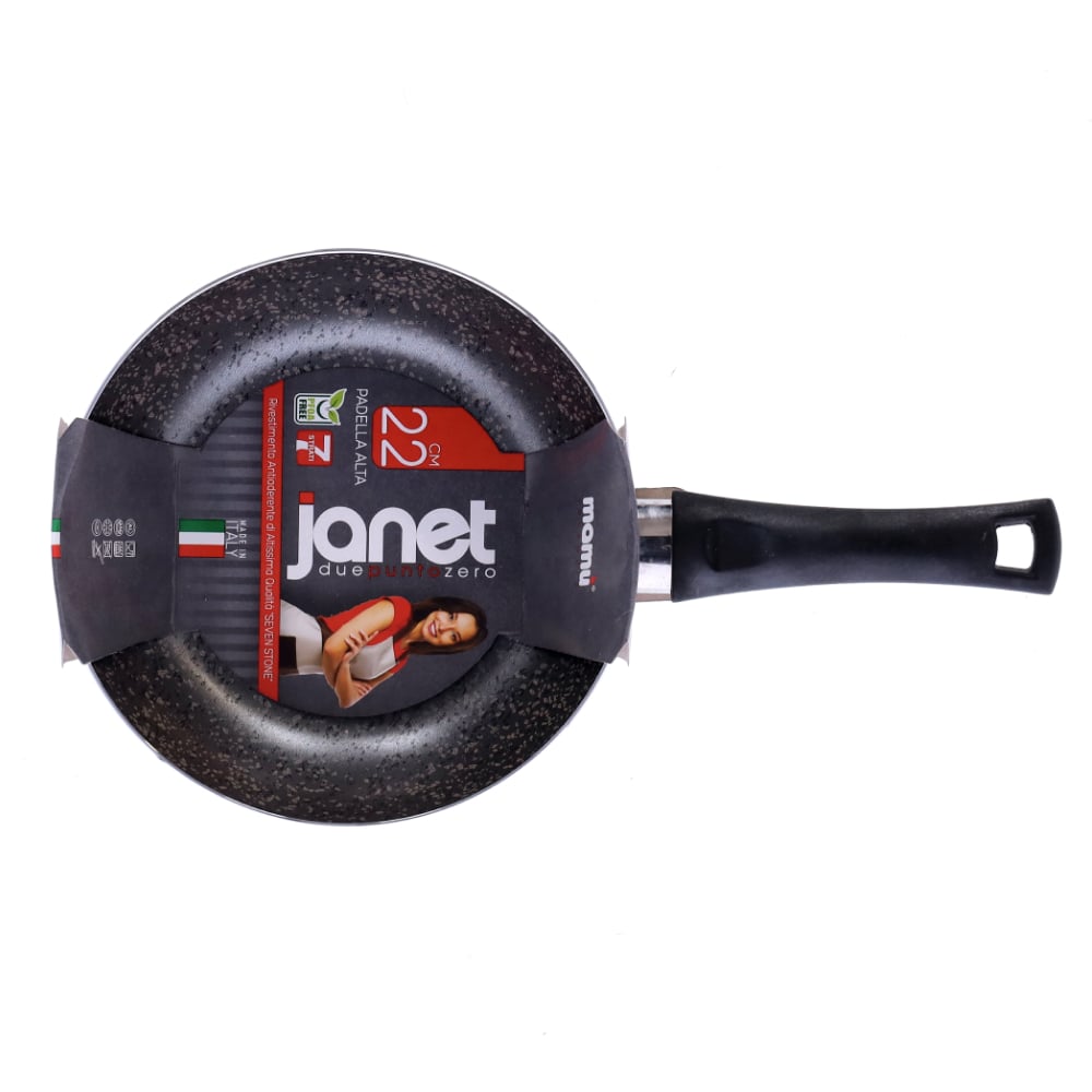 Antihaftbeschichtete, handliche, kratzfeste und PFOA-freie Aluminiumpfanne mit praktischem Griff für schnelles Kochen, hergestellt in Italien. - 7