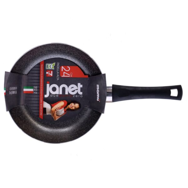 Antihaftbeschichtete, handliche, kratzfeste und PFOA-freie Aluminiumpfanne mit praktischem Griff für schnelles Kochen, hergestellt in Italien. - 3