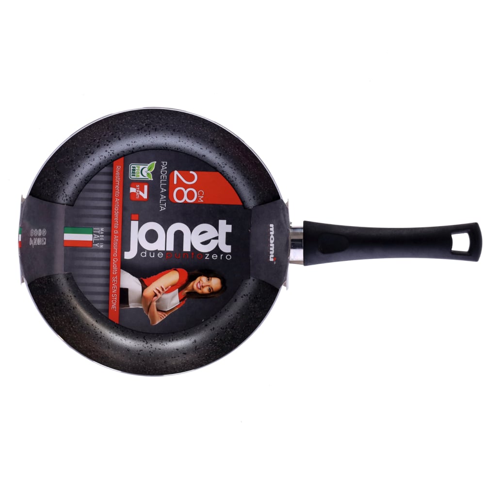 Antihaftbeschichtete, handliche, kratzfeste und PFOA-freie Aluminiumpfanne mit praktischem Griff für schnelles Kochen, hergestellt in Italien. - 12