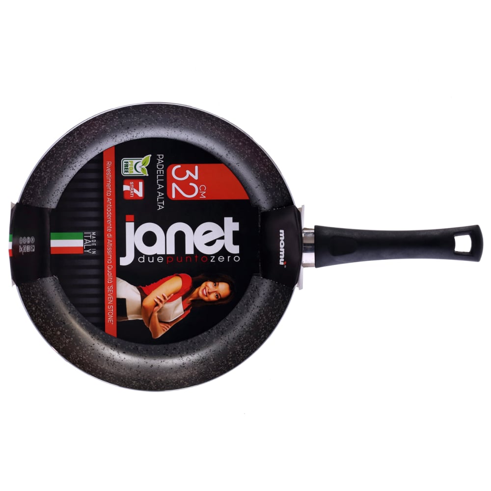 Antihaftbeschichtete, handliche, kratzfeste und PFOA-freie Aluminiumpfanne mit praktischem Griff für schnelles Kochen, hergestellt in Italien. - 13