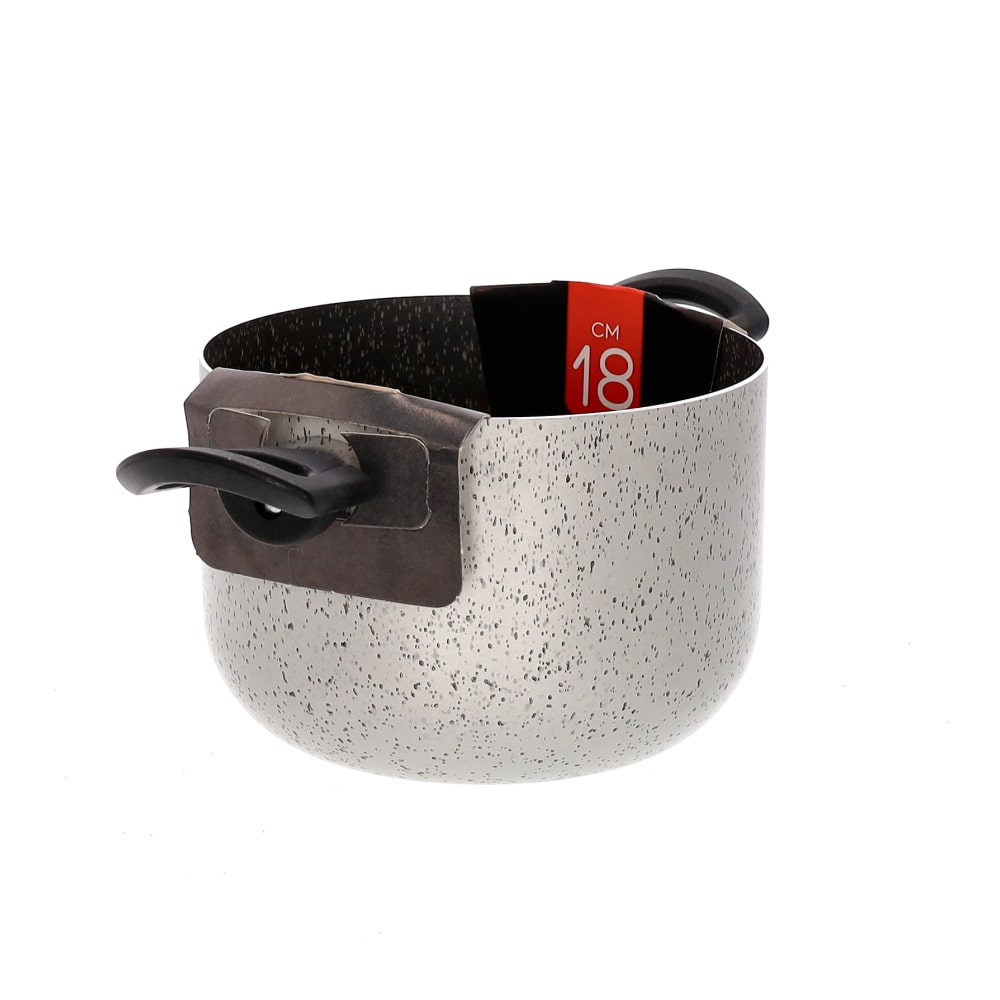 Easy-to-handle, scratch-resistant, PFOA-free aluminum non-stick pan for quick cooking, made in Italy.