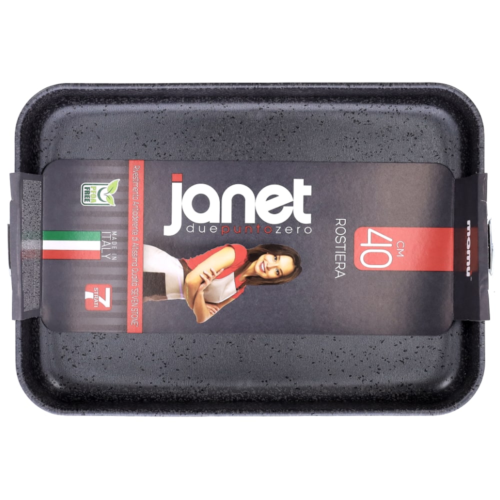 Non-stick roasting pan, easy to handle, PFOA-free, scratch-resistant aluminum, practical, fast cooking, made in Italy