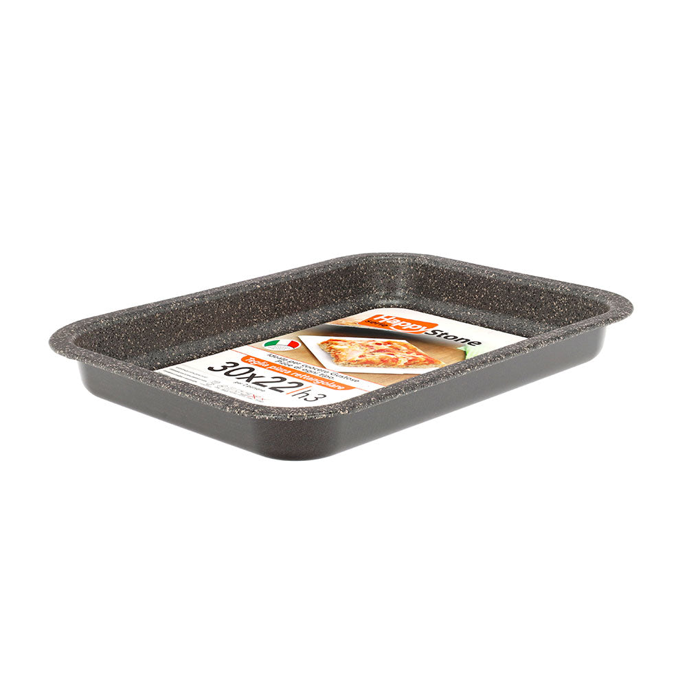 Rechteckiges Backblech, antihaftbeschichtet, 7-lagiges Aluminium, PFOA-frei, kratzfest, hergestellt in Italien. - 10