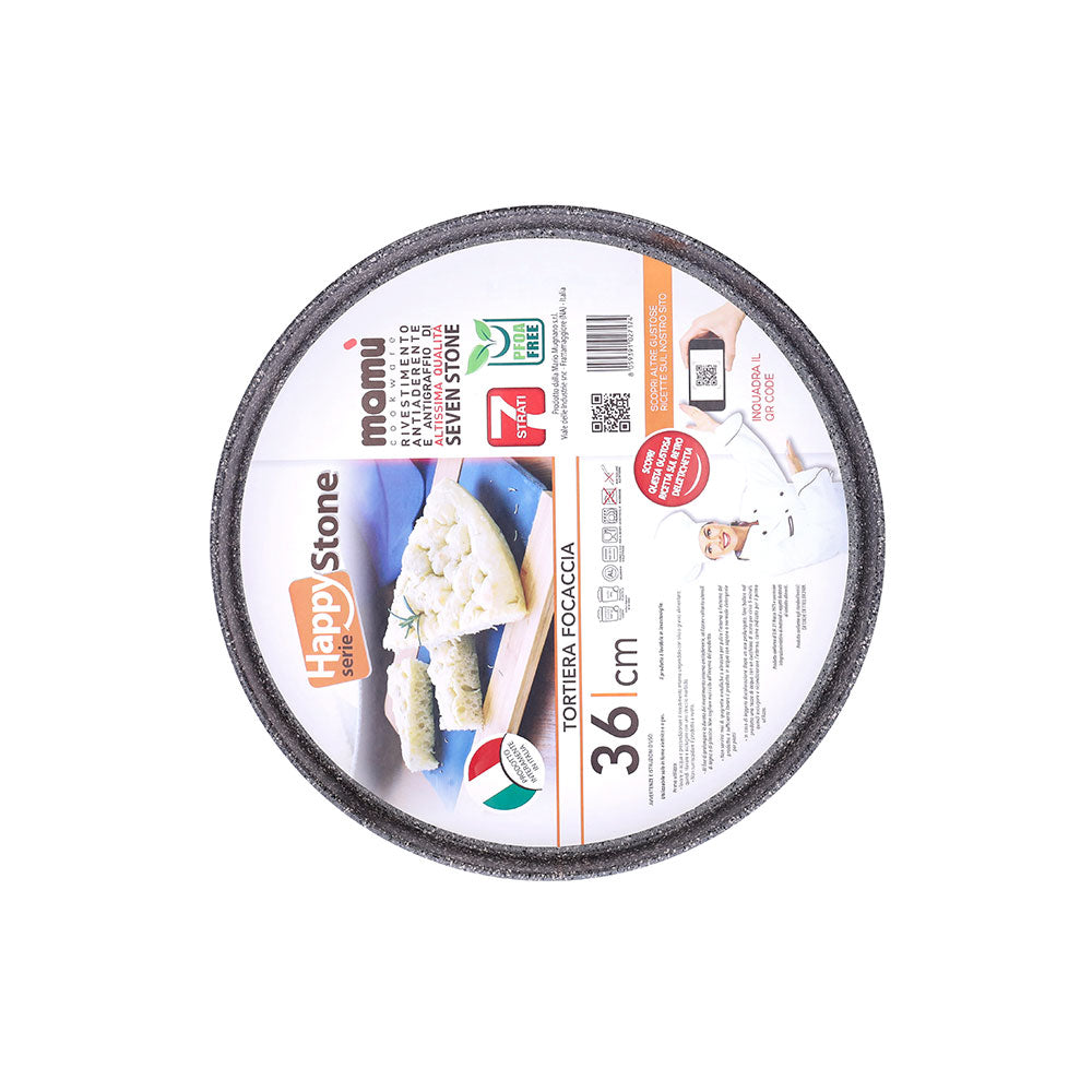 Mamù Set 2 tortiere per focaccia antiaderente alluminio 7 strati PFOA free antigraffio made in italy_7 - 7