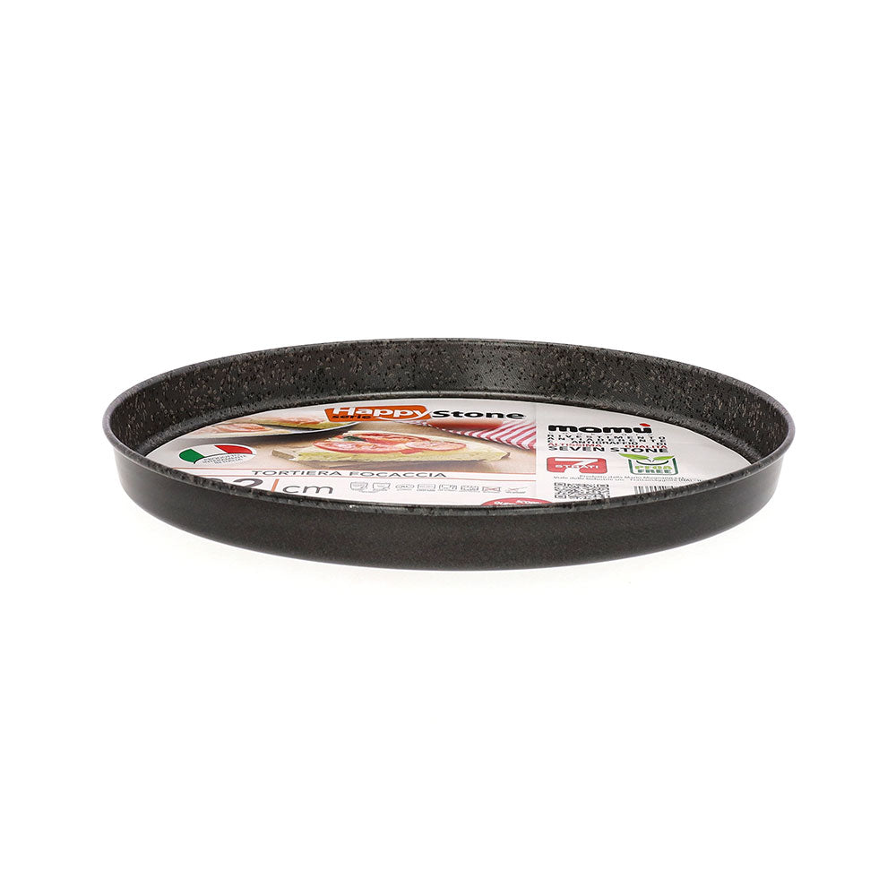 Kleine antihaftbeschichtete Focaccia-Form aus Aluminium, 7-lagig, PFOA-frei, kratzfest, hergestellt in Italien.