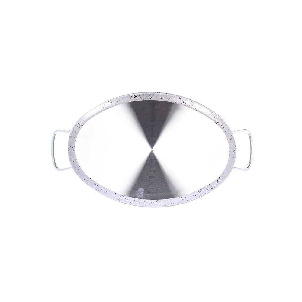 Oval non-stick saucepan, easy to handle, PFOA-free, scratch-resistant aluminum, practical, fast cooking, made in Italy