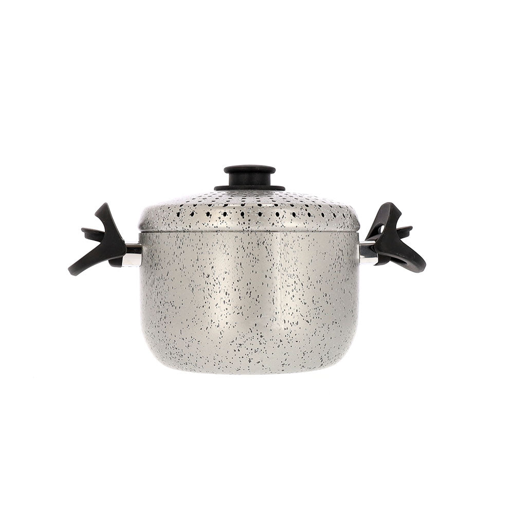 Antihaftbeschichteter Nudelkocher, handlich, PFOA-freies Aluminium, kratzfest, praktisch, schnelles Kochen, hergestellt in Italien