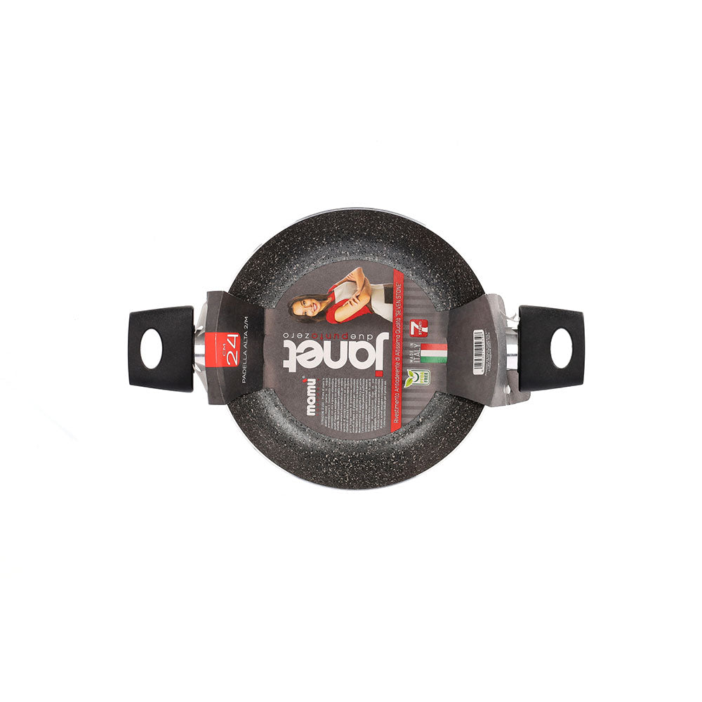 Antihaftbeschichtete, handliche und kratzfeste Aluminiumpfanne ohne PFOA mit zwei Griffen, praktisch, schnelles Kochen, hergestellt in Italien - 4