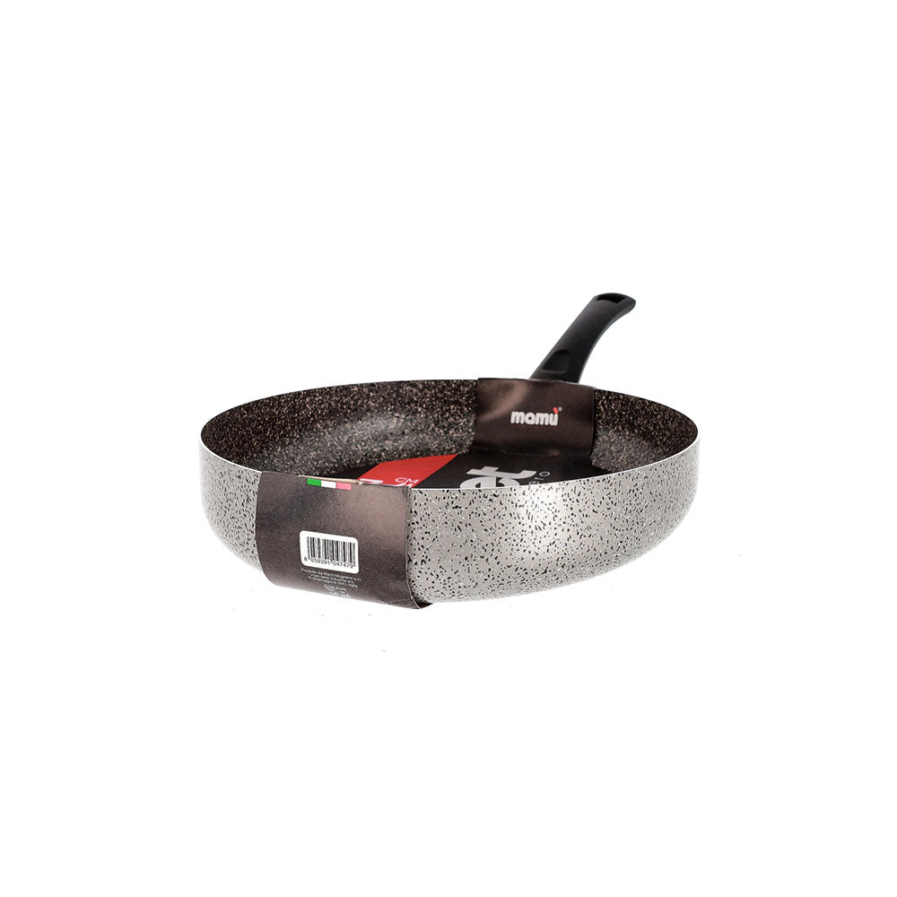 Antihaftbeschichtete, handliche Aluminium-Bratpfanne mit langem Griff, PFOA-frei, kratzfest, praktisch, schnelles Kochen, hergestellt in Italien