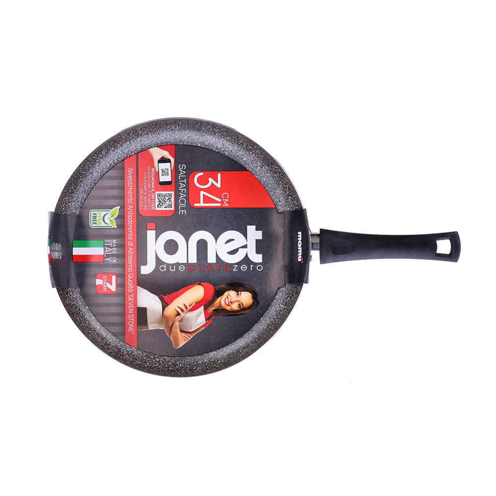 Antihaftbeschichtete, handliche Aluminium-Bratpfanne mit langem Griff, PFOA-frei, kratzfest, praktisch, schnelles Kochen, hergestellt in Italien - 4