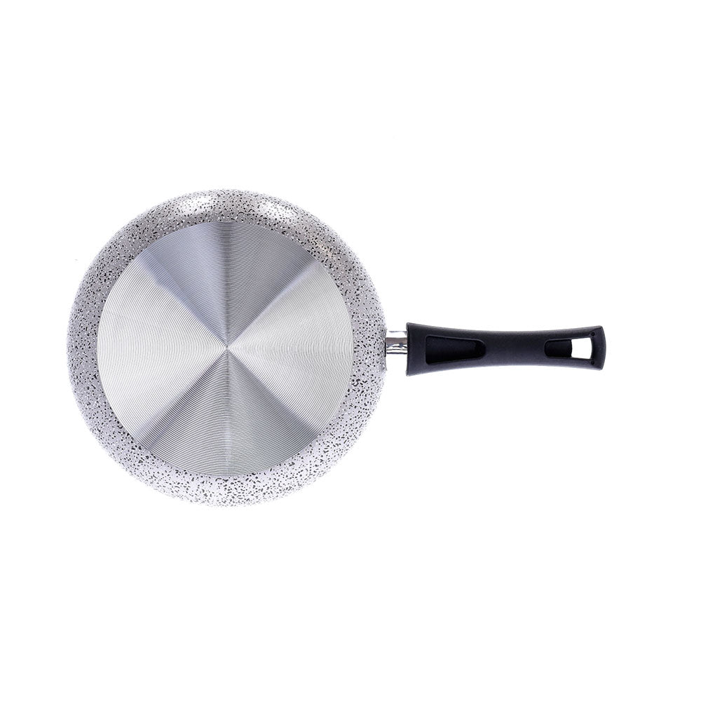 Antihaftbeschichtete, handliche Aluminium-Bratpfanne mit langem Griff, PFOA-frei, kratzfest, praktisch, schnelles Kochen, hergestellt in Italien