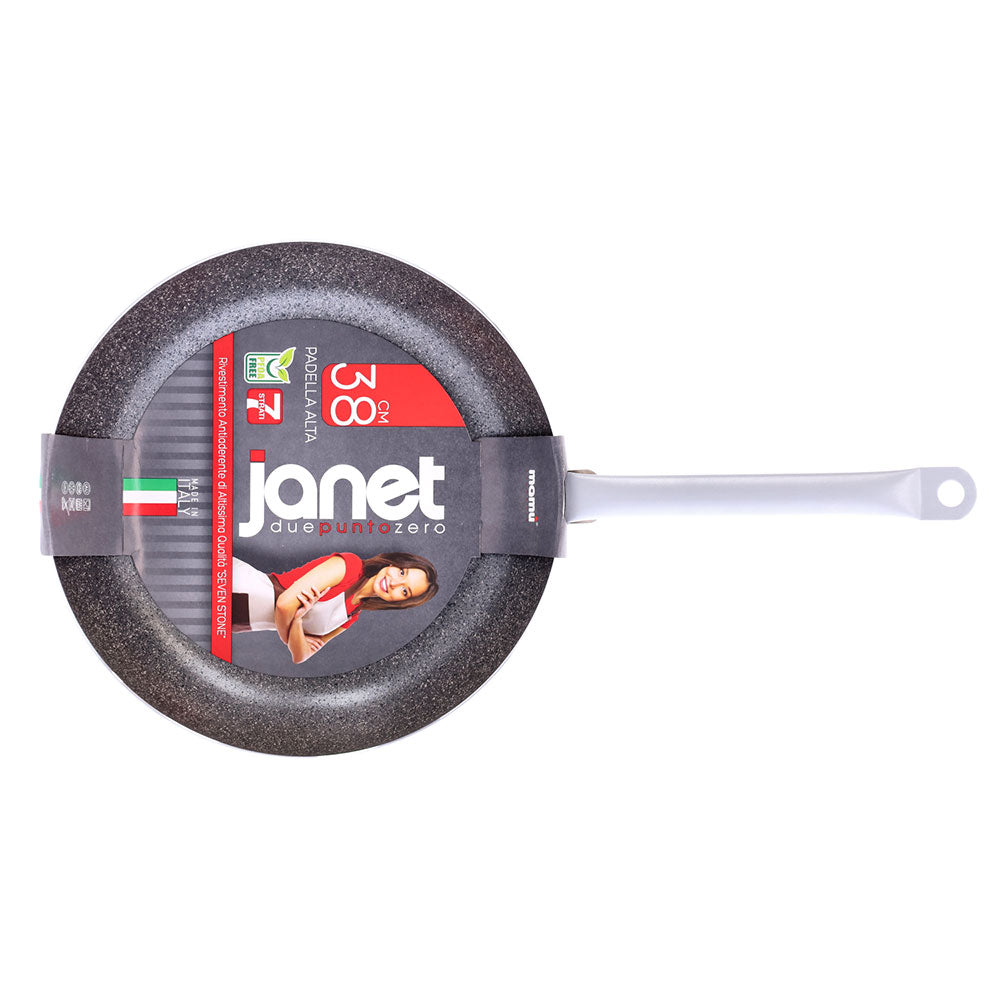 Antihaftbeschichtete, handliche Aluminium-Bratpfanne mit langem Eisengriff, PFOA-frei, kratzfest, praktisch, schnelles Kochen, hergestellt in Italien - 7
