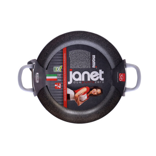 Leicht zu handhabende, antihaftbeschichtete und kratzfeste Aluminiumpfanne, PFOA-frei, praktisch, schnelles Kochen, hergestellt in Italien.